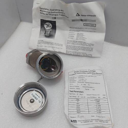 Delta Controls 387 Pressure Tranmitter EXI 4000 PSI 43871SFC