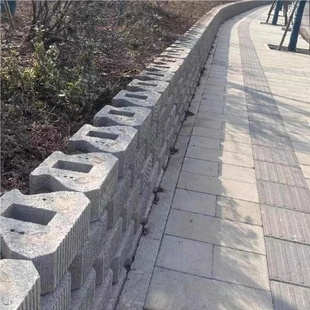 挡土砖自嵌式干垒生态挡土块河道景观生态护坡挡土墙干垒式挡土砖