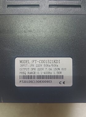 拆机变频器型号FTC001521KDI1.5千