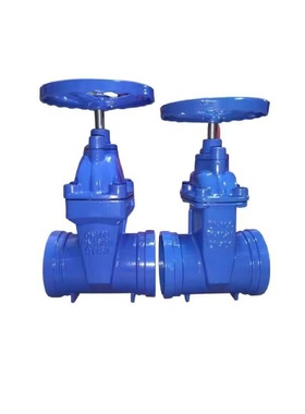 蓝色Z85X-16卡箍连接沟槽式暗杆弹性座封闸阀 软密封闸阀DN65-200