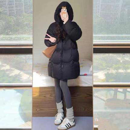 2025新款泡芙棉服外套女冬季中长款韩系保暖棉袄小个子棉衣xw