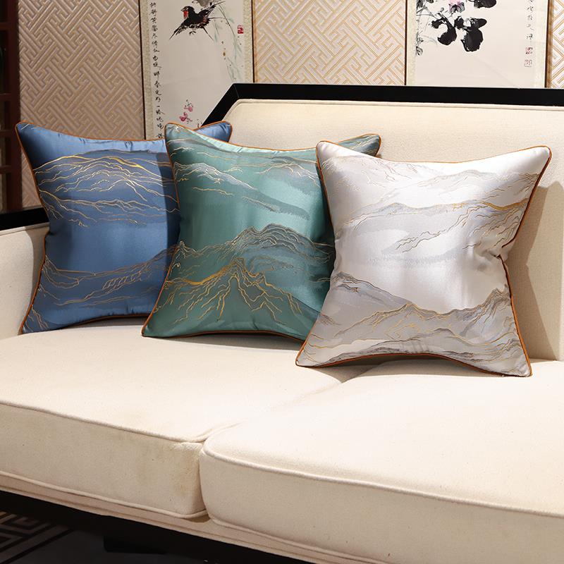 中式江山抱枕客厅沙发靠枕床头靠垫中国风不含芯抱枕套腰枕靠背垫