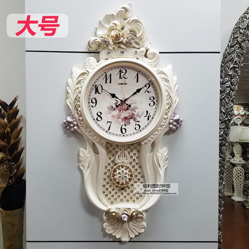 大号欧式创意挂钟客厅挂表北欧装饰壁钟摇摆静音钟表时尚艺术礼品