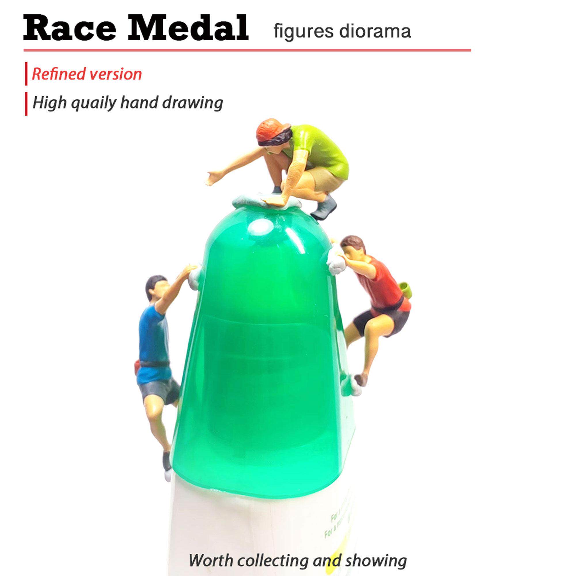 微缩仿真人物模型沙盘场情景1/64小人87HO 攀岩登山徒步郊游现货