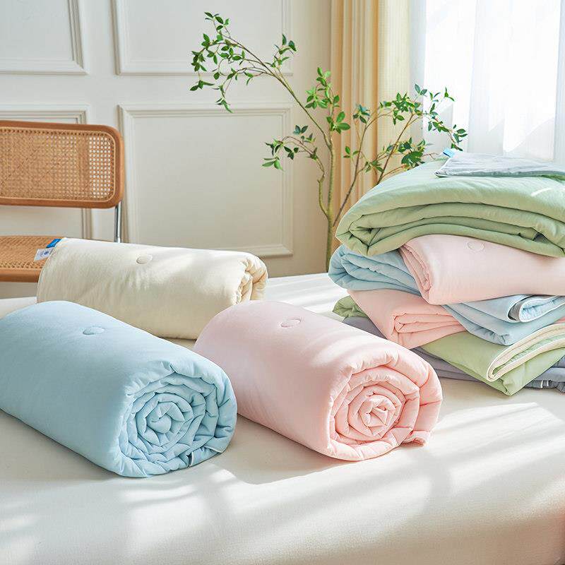 夏季凉爽超软舒服夏被凉感被夏日小清新薄荷绿色空调被子可机水洗