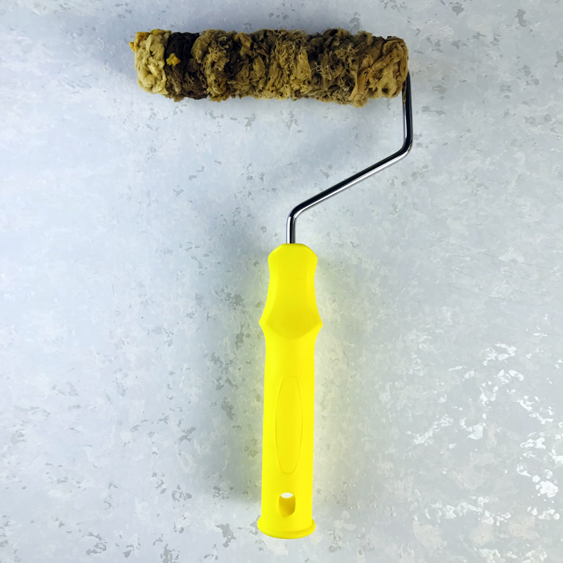 天然海藻绵滚筒三色珠光艺术漆滚花海绵辊筒刷6寸细管海藻棉滚筒