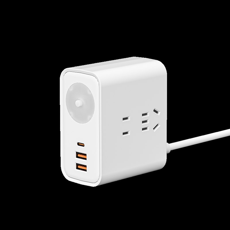 便携式迷你插排插板多功能出差旅行随身插座PD充电接线板带小夜灯