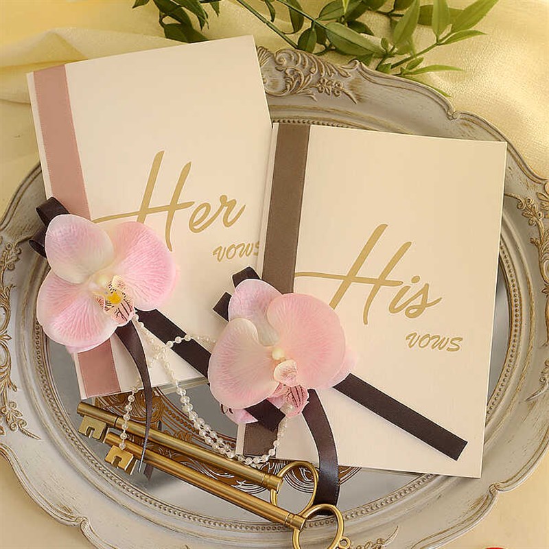 结婚礼紫色誓言卡新郎新娘现场发言手卡致辞卡小众誓词本高级法式