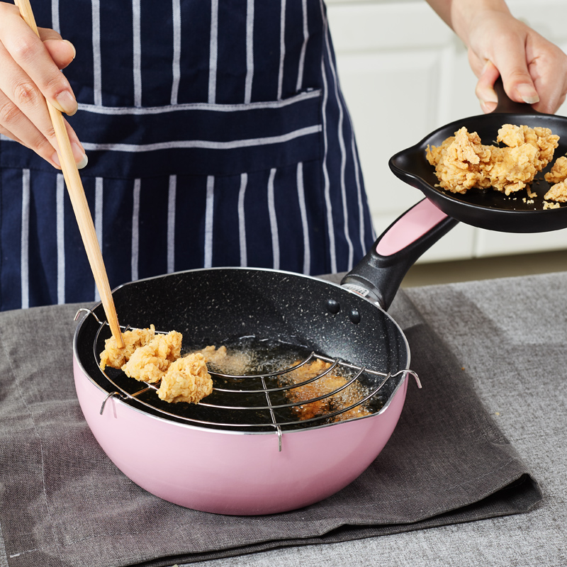 麦饭石单人小炒锅迷你炒锅平底锅不粘锅煎锅宝宝辅食锅炒菜锅20cm