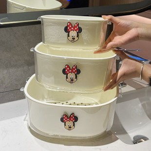 高颜值洗菜沥水篮家用洗水果盘蔬菜厨房双层加厚滤水篓盆洗菜篮子