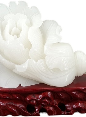 天然玉石白菜摆件整体雕刻客厅办公室摆放蔬菜装饰品乔迁开业送礼