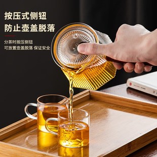 侧把玻璃泡茶壶家用办公围炉电陶炉煮茶器耐高温过滤功夫茶具套装