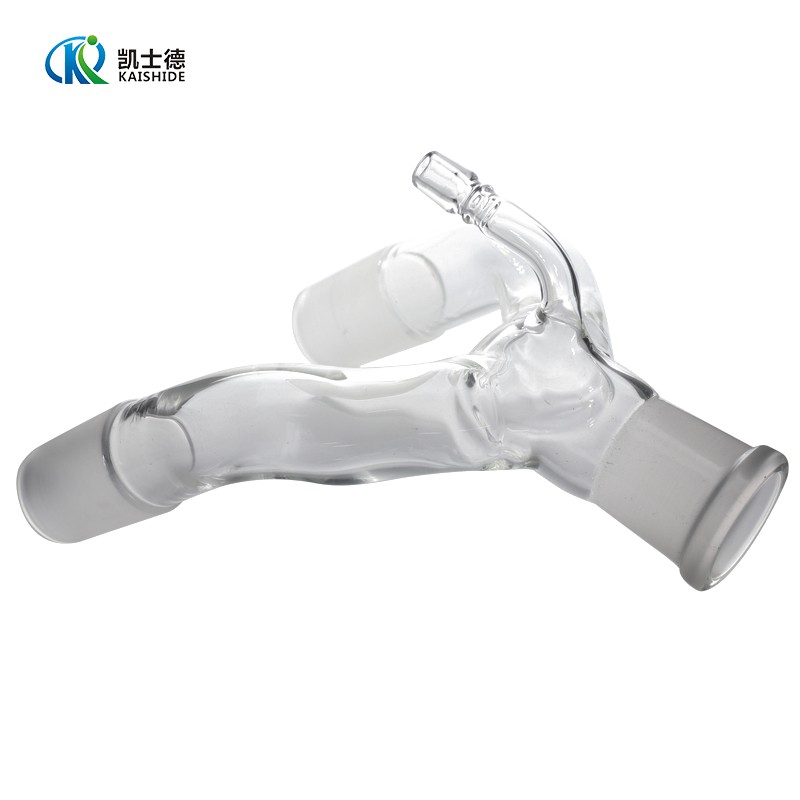 标准磨口玻璃真空二叉燕尾管二路接受管