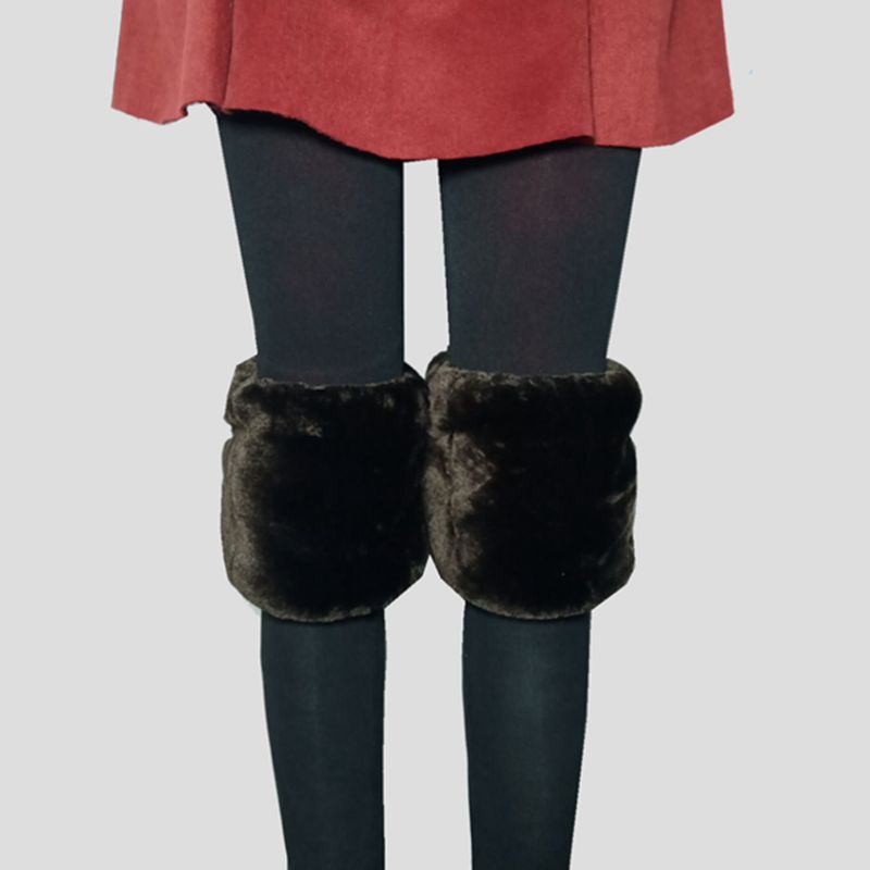 2020冬季时尚护膝女外穿可爱仿獭兔毛女士保暖加厚骑车短款护膝盖