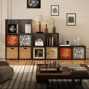 恒钢钢制格子柜客厅铁皮书架书柜自由组合落地置物架收纳储物柜子