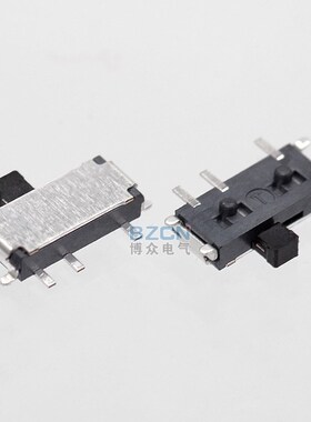 博众SSA01A315拨动开关侧贴七脚2档手柄1.5mm小微型电源滑动档位