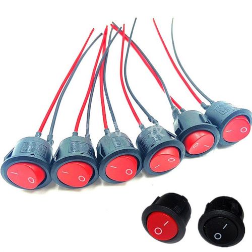 开孔15mm船型开关 2脚2档 KCD1小圆形翘板带线电源船形开关按钮