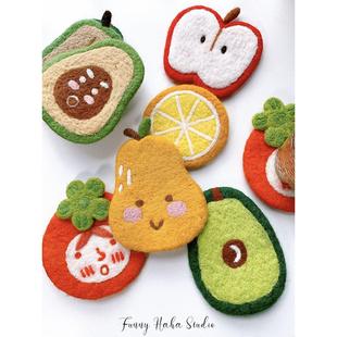 漫游记 包邮手工羊毛毡水果卡通杯垫可爱超萌隔热垫个性家居饰品