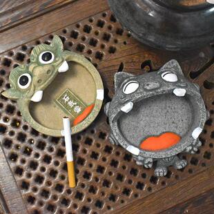 新中式烟灰缸家用客厅茶台桌面禅意摆件办公室创意可爱小石头烟缸