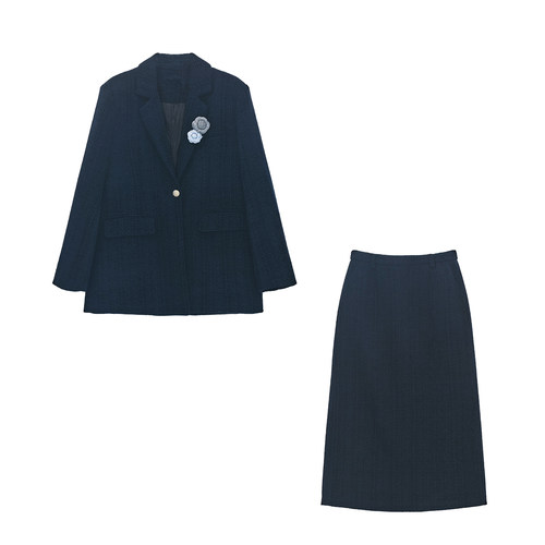 【玉米专属】时尚轻奢小香风西装版90白鸭绒羽绒外套D58TZG1187