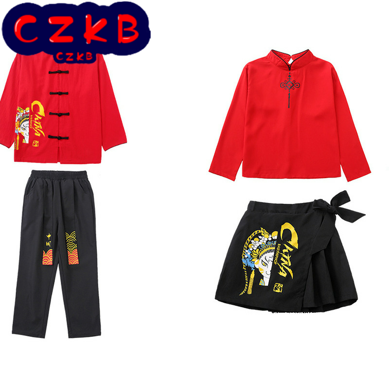 儿童中国风爵士舞演出服国潮嘻哈
