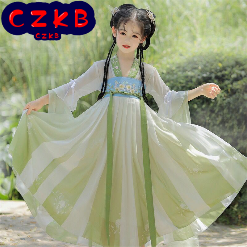 女童汉服连衣裙夏款2025新款古装夏季薄款儿童裙子小女孩童装夏装