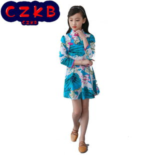 中大童秋装 2019秋季 中国风儿童旗袍长袖 女童连衣裙童装 裙子 新款