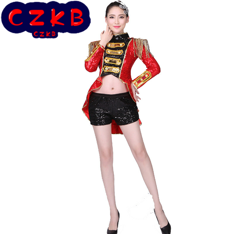 爵士舞服装现代舞演出服成人ds夜店时尚亮片酒吧表演服燕尾服女
