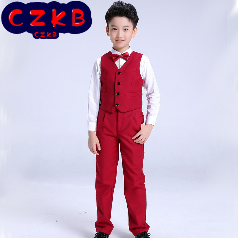 元旦男童女童朗诵表演背带裤儿童礼服小学生幼儿园大合唱演出服装