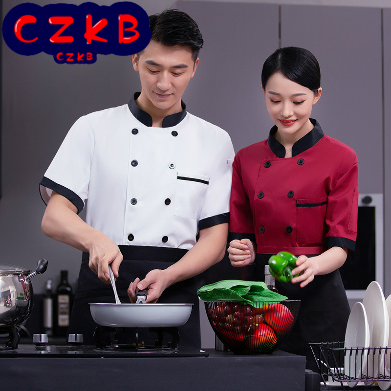 餐厅饭店厨师服短袖酒店厨衣工装