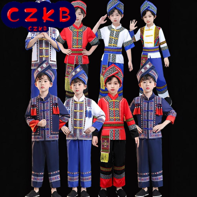 新款儿童服饰男童少数民族演出服