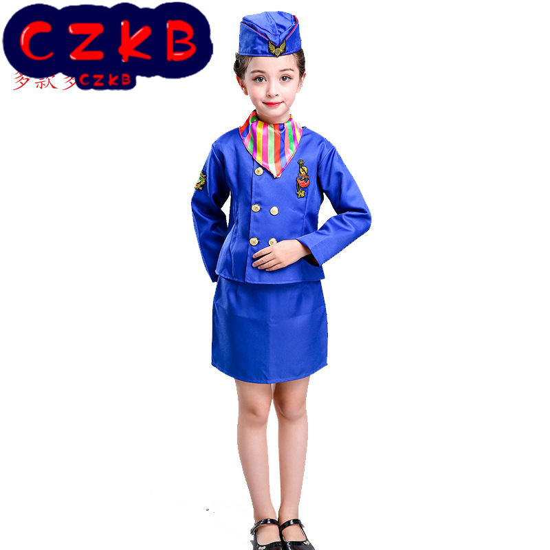 新款六一儿童演出服海色小女孩表