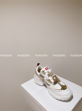 PANDEM/3.13 百搭款！水钻方扣老爹鞋女厚底增高网面运动鞋