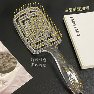 梳子女士专用长发防静电高颅顶排骨梳家用按摩头发造型大弯蓬松梳