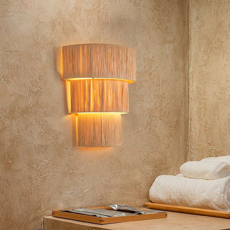 侘寂风草编壁灯卧室客厅民宿床头日式复古装饰设计师服装背景墙灯