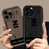潮牌NICE英文字母新款 适用苹果16pro手机壳iPhone15max小米14华为mate70p60荣耀x200k80nova12Reno13vivoS20