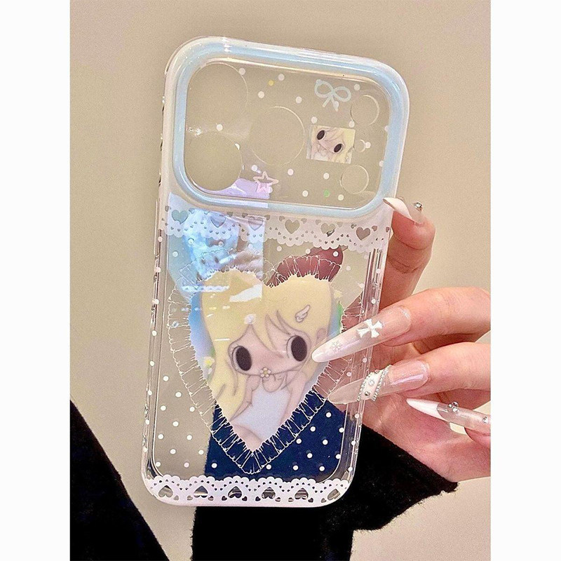 蕾丝爱心女孩适用iPhone17Promax手机壳苹果16小米17华为mate80Pura90reno15K70荣耀note14magic7findx8x300