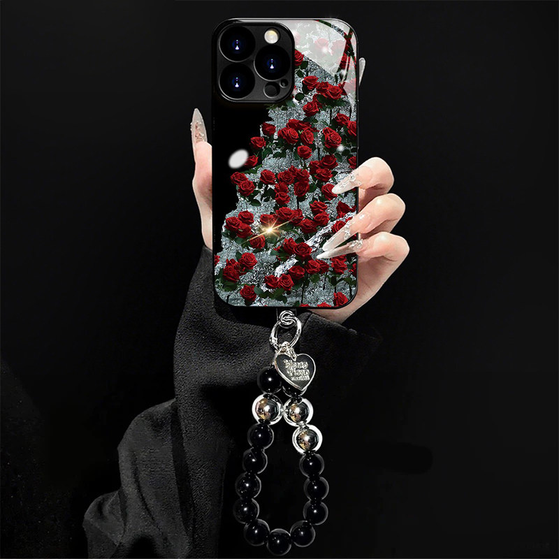 瀑布玫瑰适用苹果17promax手机壳iPhone16e小米17华为pura90mate80K70nova15reno14X300findx8s50magic7Y600