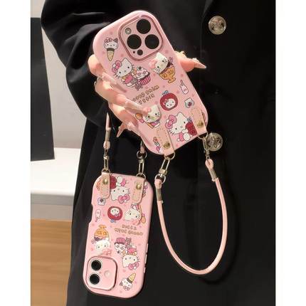 波点雪糕头挂绳新款适用苹果17Pro手机壳iPhone16max小米15华为mate80pura70k60nova14note13荣耀x200iqoo12