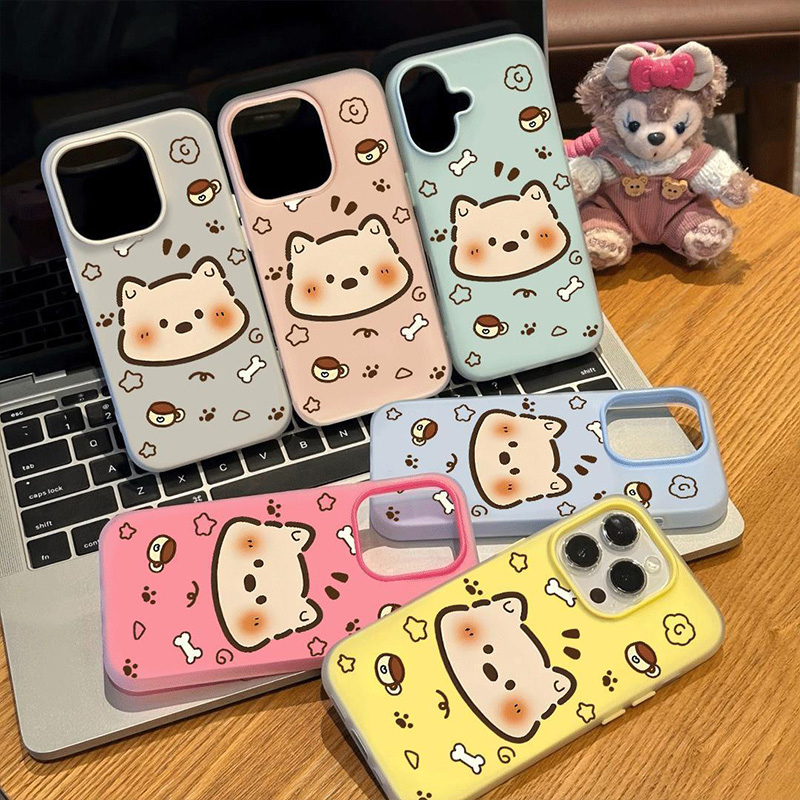 情侣可爱小狗新款适用苹果16promax手机壳iPhone15pro13小米14华为mate60荣耀200vivox100p50k70reno11nova12