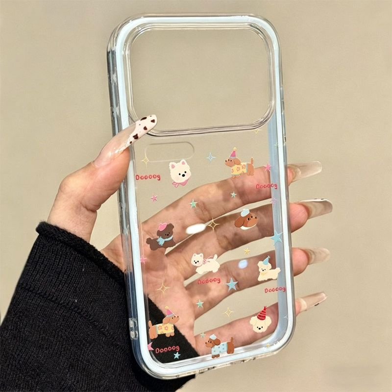 星星英文小狗适用于苹果17promax手机壳iPhone16pro新款iP15plus高颜值14可爱air防摔13女款12保护11xsmax套