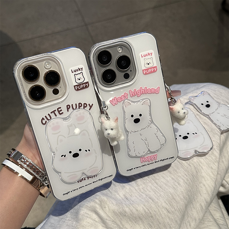立体西高地挂件新款适用苹果16Pro手机壳iPhone15max小米14华为mate70pura80k60reno12荣耀200vivoS30一加13