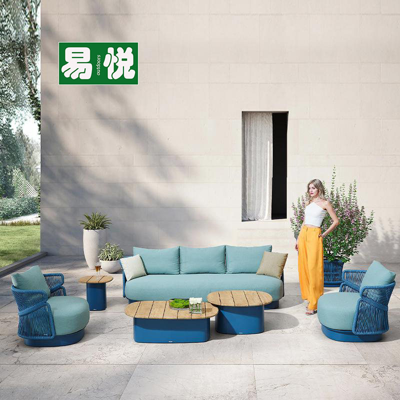 户外藤编沙发露台柚木茶几创意组合休闲庭院花园防水防晒室外藤椅,住宅家具,户外沙发,淘宝优惠券,粉丝福利购,淘宝优惠卷