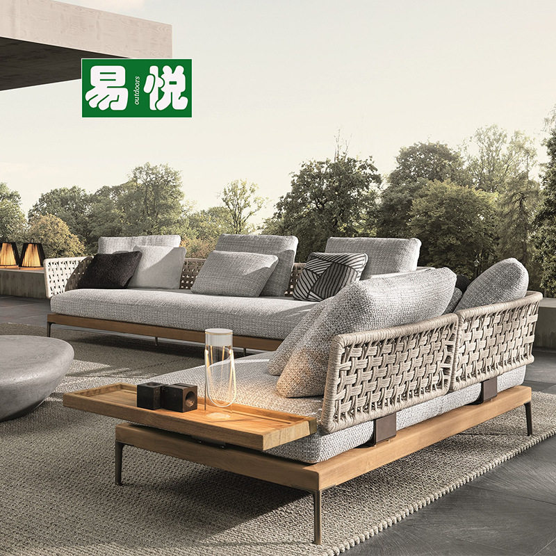 室外沙发柚木组合别墅酒店样板阳光房露天台户外庭院防水藤编家具,住宅家具,户外沙发,淘宝优惠券,粉丝福利购,淘宝优惠卷