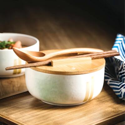 吃泡面专用碗餐具套装一人用盖碗大容量碗宿舍用学生碗勺方便面碗