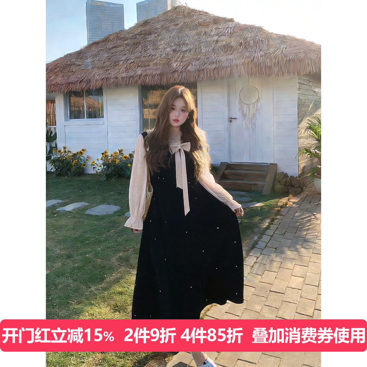 徐达布大码高级连衣裙女装定制春季新款微胖流行裙子法式温柔长裙