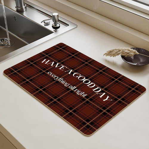 科技皮沥水垫厨房台面吸水垫美式防D油免洗餐具控水垫桌面隔热垫