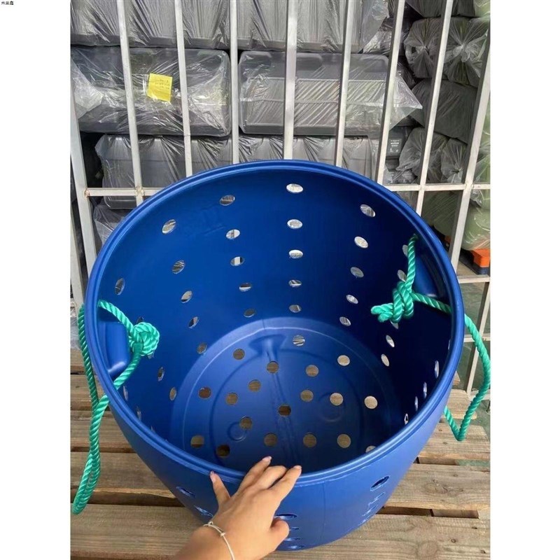 法兰桶塑料圆桶化工桶储水涂料桶150L大口大水桶海鲜桶铁箍桶胶桶
