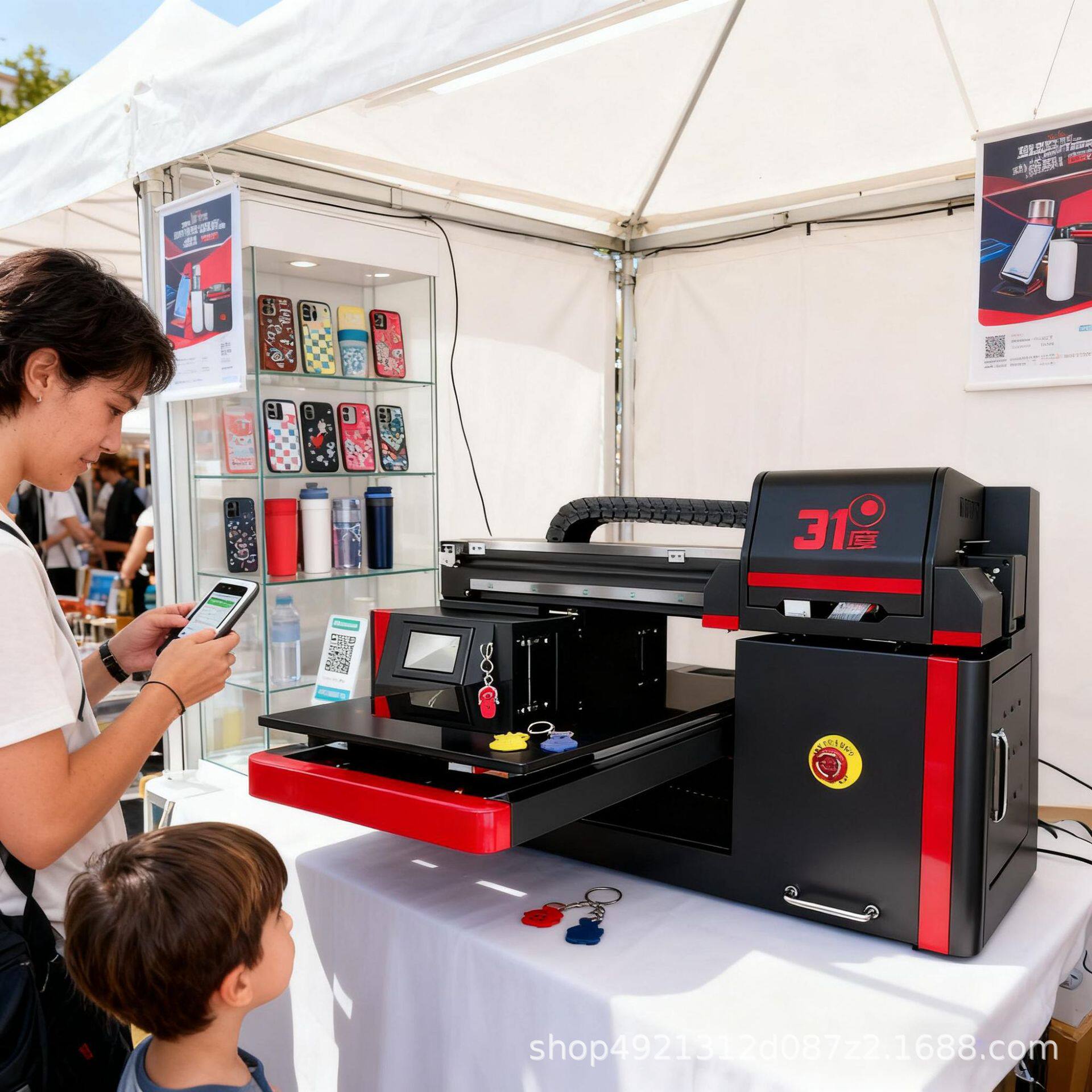 31度UV打印机小型视觉定位亚克力酒瓶金属板KT板标牌图案印刷机