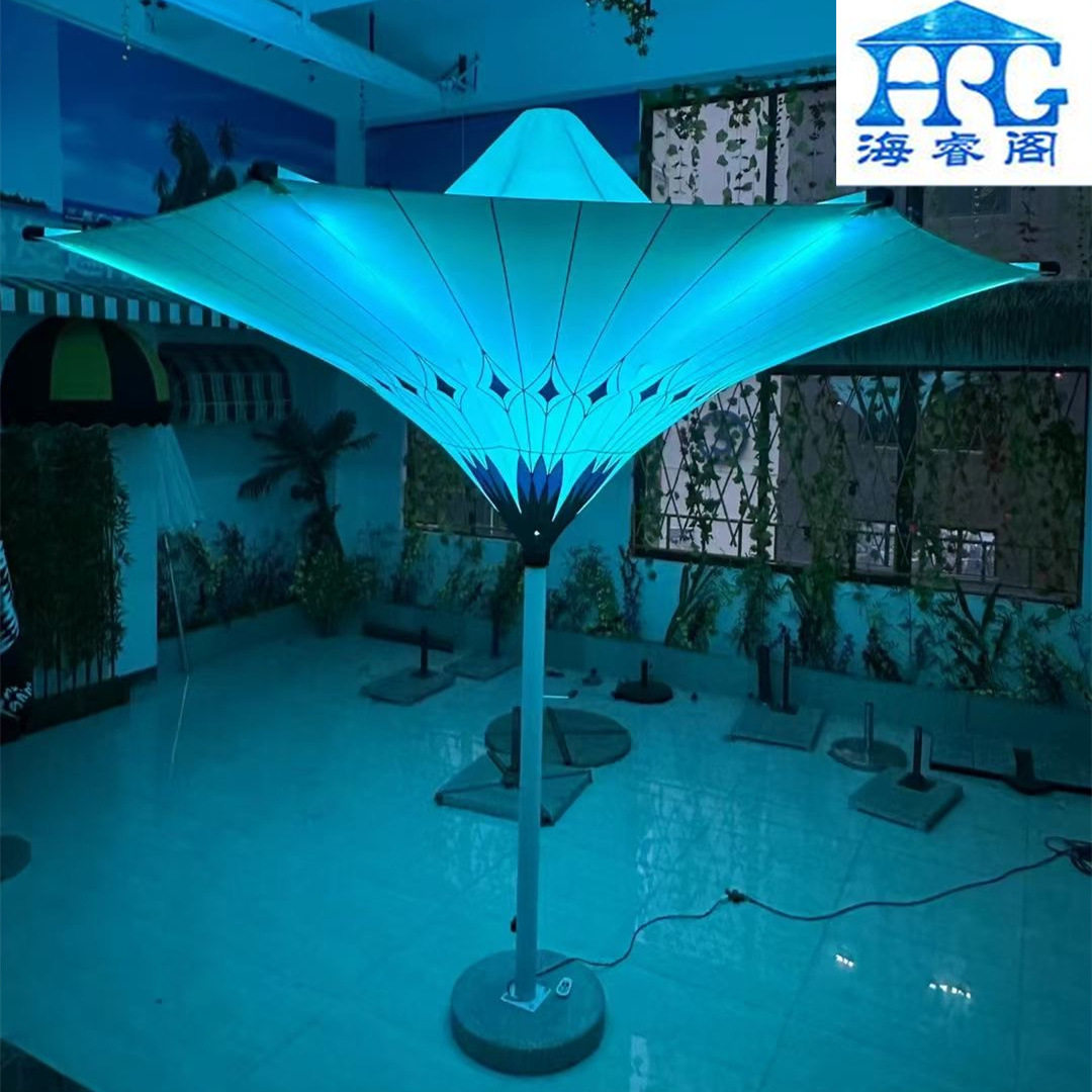户外遮阳伞庭院沙滩伞酒店游泳池太阳伞咖啡厅创意中柱七彩灯花伞,家装灯饰光源,草坪灯,淘宝优惠券,粉丝福利购,淘宝优惠卷